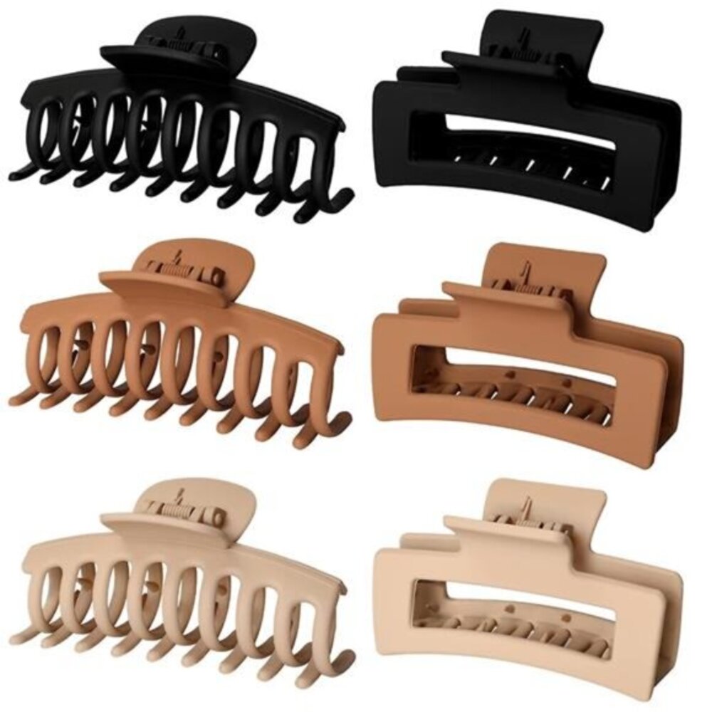 6pcs Medium Large Matte Square Claw Hair Clips Accessories for Women